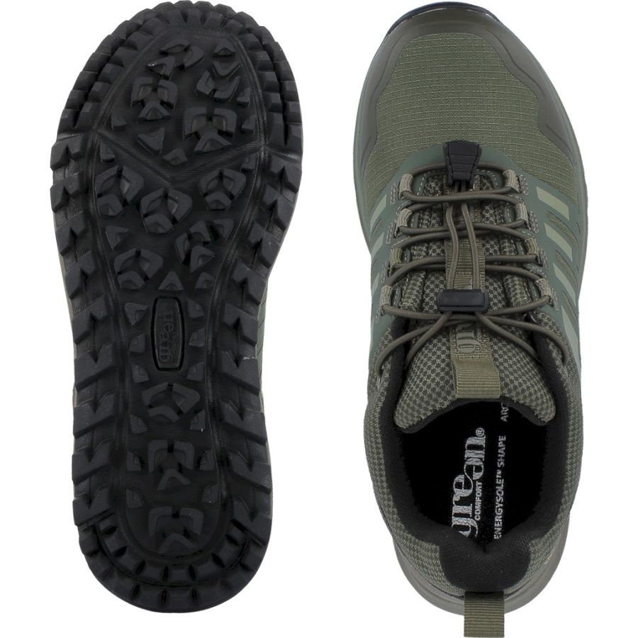 Sneakers Green Comfort. Track n trail woman elastic lace shoe,