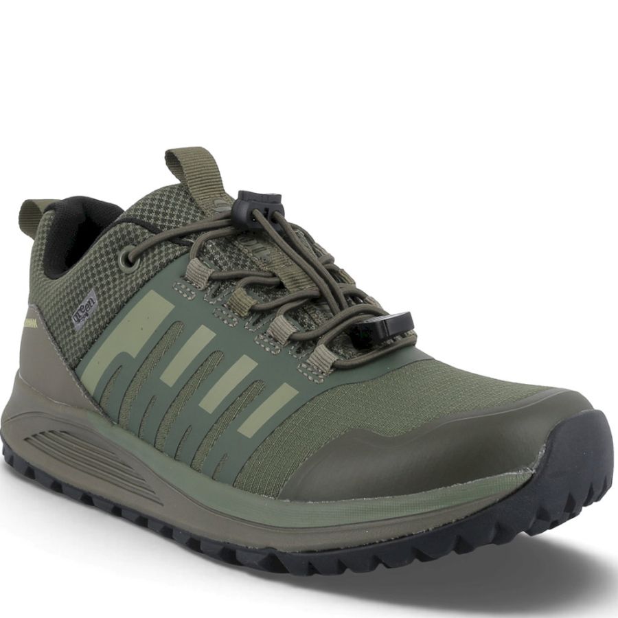 Sneakers Green Comfort. Track n trail woman elastic lace shoe,