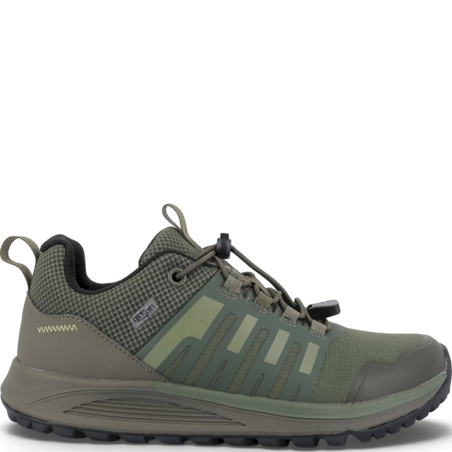 Sneakers Green Comfort. Track n trail woman elastic lace shoe,