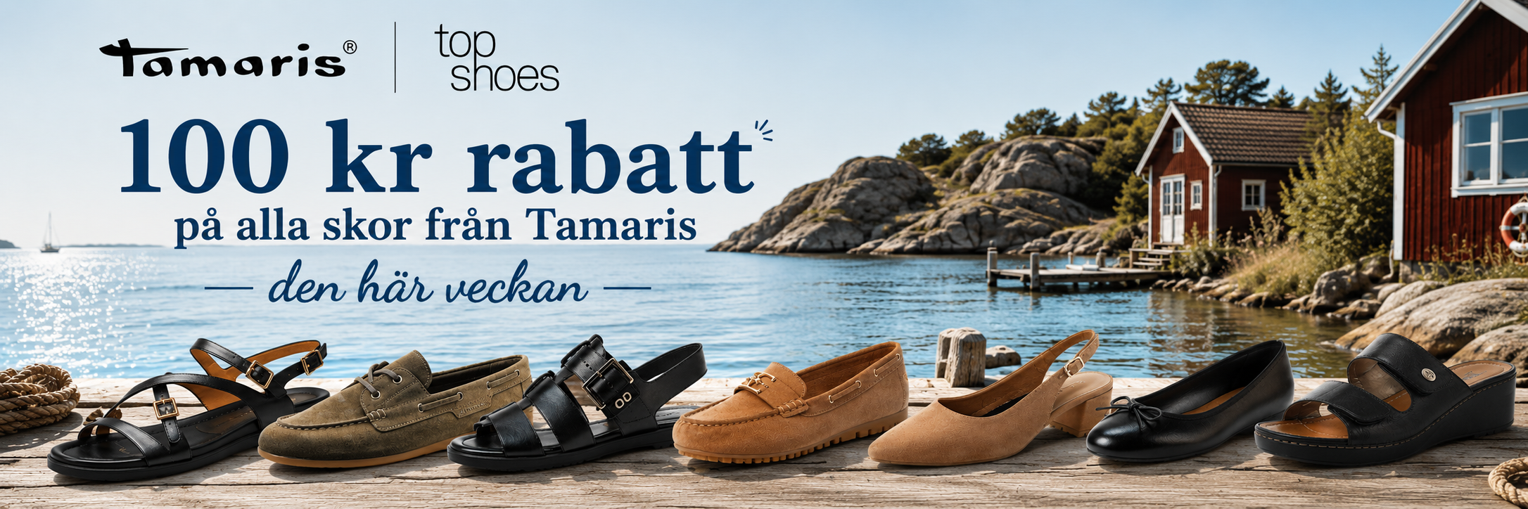 100 kr rabatt på skor från Tamaris